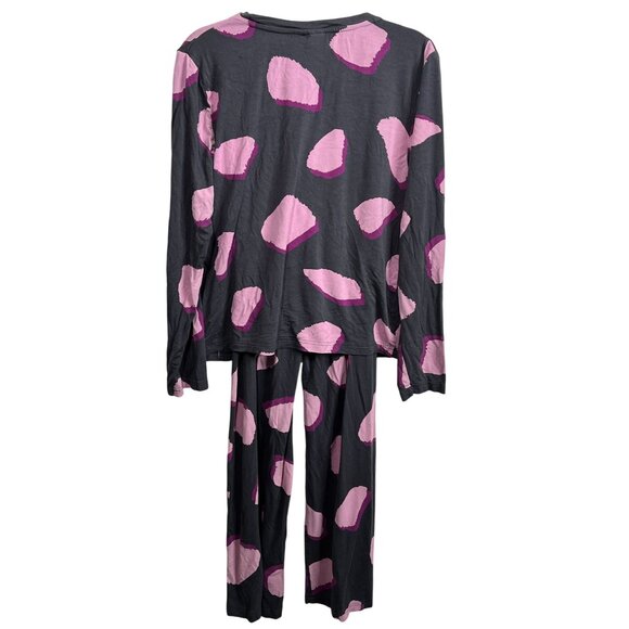 ASOS Women’s Pajama Set 0 XS Gray Pink Spot Print Long Sleeve Top & Pants Sleepw - Picture 4 of 16